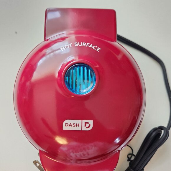 Dash Mini Waffle Maker Dark Red Nonstick Surface Portable Electric Appliance - Picture 2 of 6